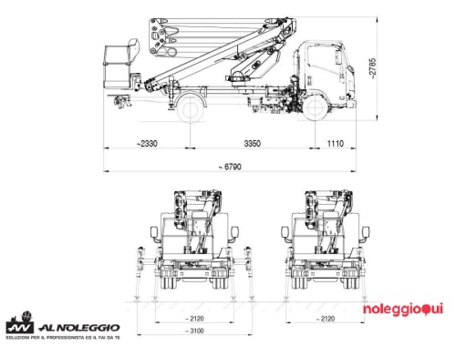 Noleggio Piattaforma aerea articolata 21,90 m - sbraccio massimo 8,5 m