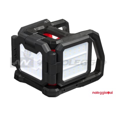 Noleggio Luce led da cantiere con 3 teste multidirezionali a batteria/corrente