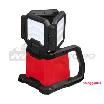Noleggio Luce led da cantiere con 3 teste multidirezionali a batteria/corrente