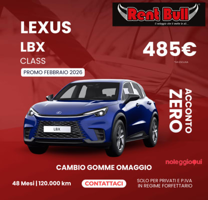 Noleggio lungo termine - LEXUS LBX 1.5 Hybrid 136 Class 2WD  
