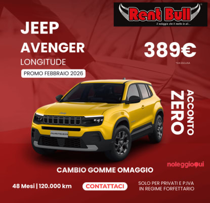 Noleggio Lungo termine nuova Jeep Avenger