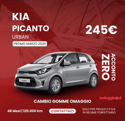 Noleggio Kia Picanto Urban: la city car ideale, ora in promo