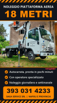 Noleggio PIATTAFORMA AUTOCARRATA (cestello) 18 mt. con operatore