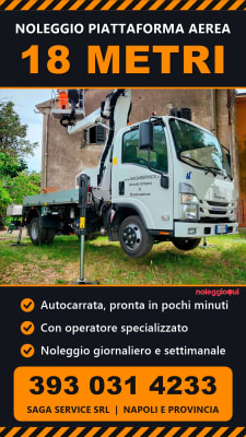 Noleggio Noleggio PIATTAFORMA AUTOCARRATA (cestello) 18 mt. con operatore