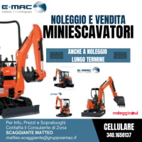 Noleggio Miniescavatore Kubota U18